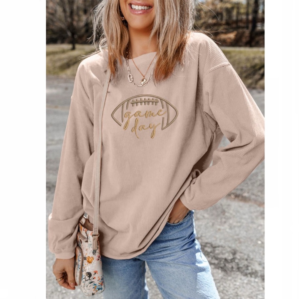 Game Day Embroidered Corduroy Sweatshirt - Picture 2 of 4